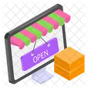 Ouvert Magasin En Ligne Icône
