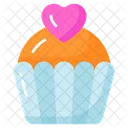 Cupcake Corazon Comida Icono