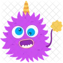 Magenta furry alien with single horn  Icon