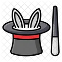 Magic Magician Hat Magic Stick Icon