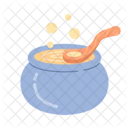 Magic cooking in halloween cauldron  Icon