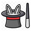 Magic Magician Hat Magic Stick Icon