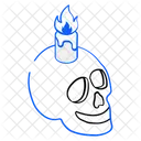 Candle Skull Magic Skull Cranium Icon