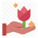 Magic Trick Rose Hand Icon
