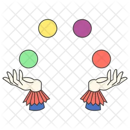 Magician hand juggling balls line filled illustration  Icon