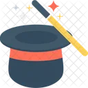 Magic Magician Hat Magic Stick Icon