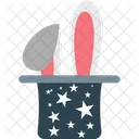 Magician Hat Magic Wand Magician Cap Icon