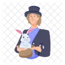 Rabbit Show Rabbit Magic Circus Magician Icône
