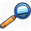 Magnifier Magnifying Glass With Wooden Handle Tool For Approximating Study Of Small Details And Elements Icon