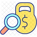 Magnifier and kettlebell  Icon