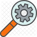 Magnifier Setting Gear Cogwheel Icon