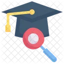 Magnify Mortarboard Study Education Search Study Icon