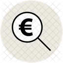 Magnifying Euro Sign Icon