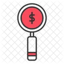 Magnifying and money  Icon
