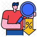 Magnifying Glass Sale Promotion Icon