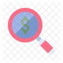 Magnifying glass dollar  Icon