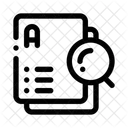 Magnifying glass on notes  Icon