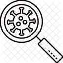 Magnifying Glass Over Virus  Icon