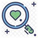 Magnifying Glass With Love  Icon