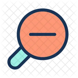 Magnifying glass with minus for map  Icon