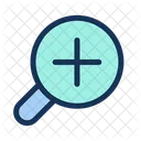 Magnifying glass with plus for map  Icon