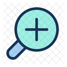 Magnifying glass with plus for map  Icon