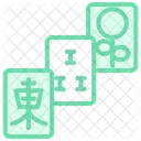 Mahjong Tiles Duotone Line Icon Icon