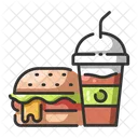 Iburger Und Smoothie Mahlzeit Burger Symbol