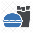 Mahlzeit Pommes Frites Burger Symbol