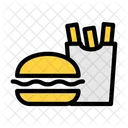 Mahlzeit Pommes Frites Burger Symbol