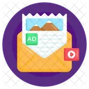 Medienmail Mail Inhalt Videomail Symbol