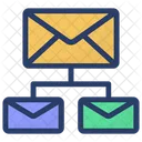 電子メール、メール ネットワーク、メールボックス ネットワーク アイコン