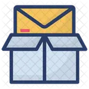 Briefkasten Offene Cartoon Post Paket Icon