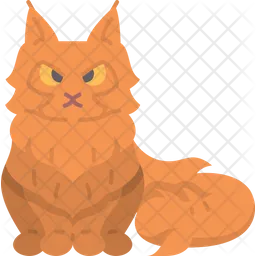 Maine coon cat icon, flat style 14208397 Vector Art at Vecteezy