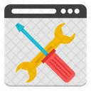 Maintenance Web Configuration Web Developpement Web Icône