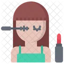 Frau Wimperntusche Lippenstift Symbol