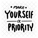 Make Yourself A Priority Mental Health Psychology Icon
