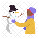 Making A Snowman Snowman Playing Icon