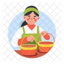 Making Basket Character Girl Icon