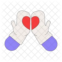 Making heart with winter gloves  Icon