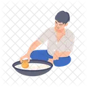 Making Sweet Indian Food Indian Vendor 아이콘
