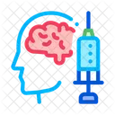 Cerveau Seringue Injection Icône