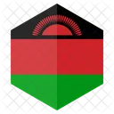 Malawi Bandeira Hexagono Ícone