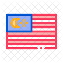 Malaysia Flag Icon Download In Colored Outline Style