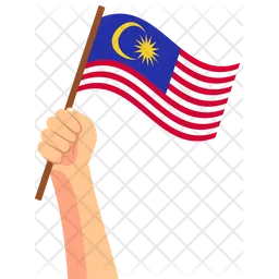 Malaysian hand holding Flag Icon