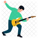 Concert Rock Star Guitar Player Icon