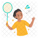 Male Badminton Player Badminton Shuttlecock Icon
