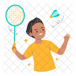 Male Badminton Player  Icon