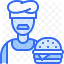 Male Chef Chef Burger Icon