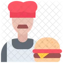 Male Chef Chef Burger Icon